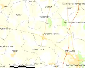 Poziția localității La Croix-Avranchin