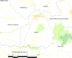 Poziția localității Dangy
