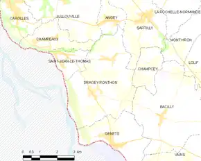 Poziția localității Dragey-Ronthon