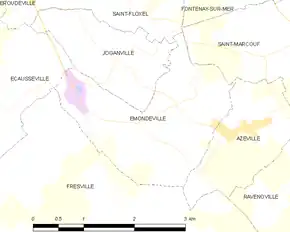 Poziția localității Émondeville