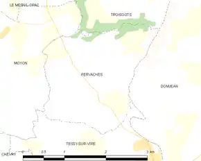Poziția localității Fervaches