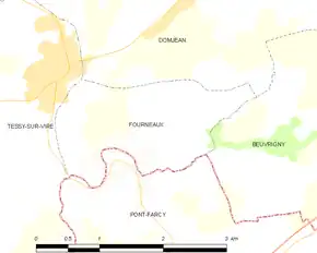 Poziția localității Fourneaux