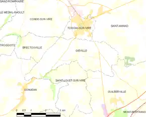 Poziția localității Giéville