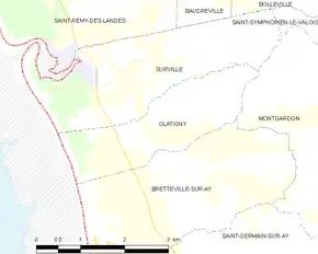 Poziția localității Glatigny