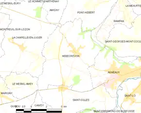 Poziția localității Hébécrevon