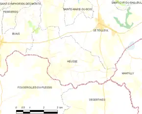 Poziția localității Heussé