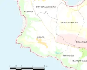 Poziția localității Jobourg