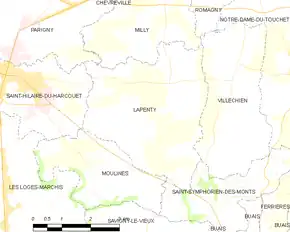 Poziția localității Lapenty