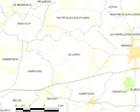 Poziția localității Le Lorey