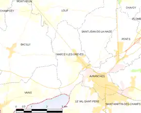 Poziția localității Marcey-les-Grèves