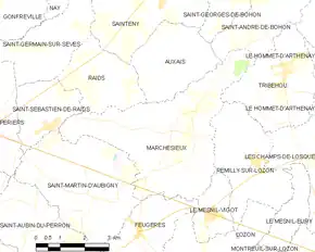 Poziția localității Marchésieux