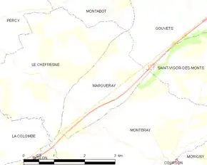 Poziția localității Margueray
