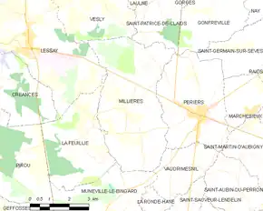 Poziția localității Millières