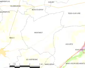 Poziția localității Montabot