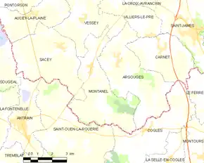 Poziția localității Montanel