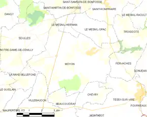 Poziția localității Moyon