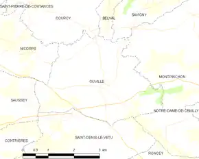 Poziția localității Ouville