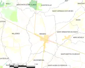 Poziția localității Périers