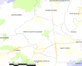 Poziția localității Prétot-Sainte-Suzanne