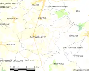 Poziția localității Rauville-la-Bigot