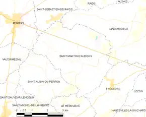 Poziția localității Saint-Martin-d'Aubigny