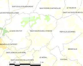 Poziția localității Saint-Maurice-en-Cotentin