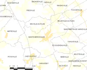 Poziția localității Sainte-Mère-Église