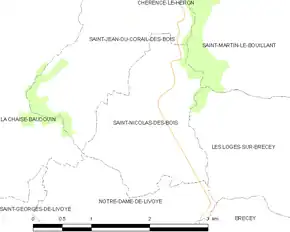 Poziția localității Saint-Nicolas-des-Bois