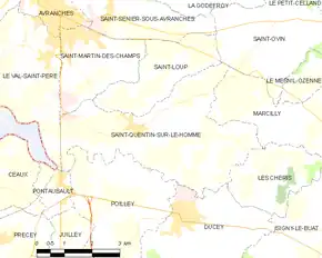 Poziția localității Saint-Quentin-sur-le-Homme