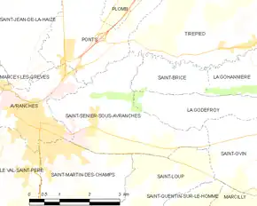 Poziția localității Saint-Senier-sous-Avranches