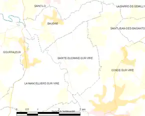 Poziția localității Sainte-Suzanne-sur-Vire