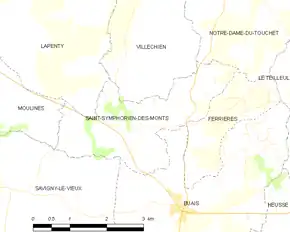Poziția localității Saint-Symphorien-des-Monts