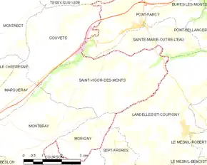 Poziția localității Saint-Vigor-des-Monts