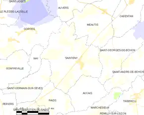 Poziția localității Sainteny