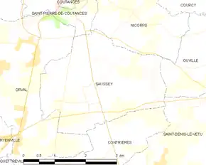Poziția localității Saussey