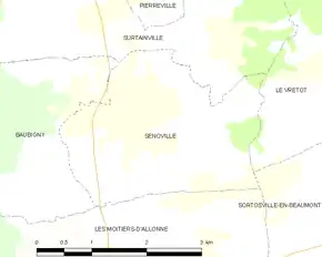 Poziția localității Sénoville