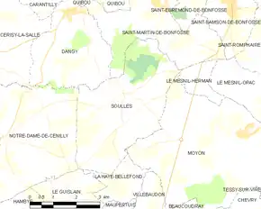 Poziția localității Soulles