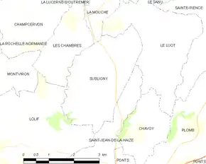 Poziția localității Subligny