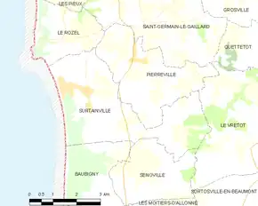 Poziția localității Surtainville