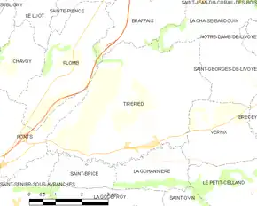 Poziția localității Tirepied
