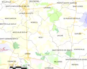 Poziția localității Vesly