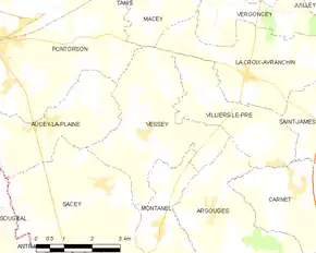 Poziția localității Vessey