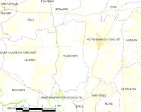 Poziția localității Villechien