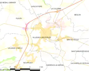 Poziția localității Villedieu-les-Poêles