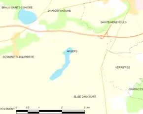 Poziția localității Argers