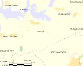 Poziția localității Bannes