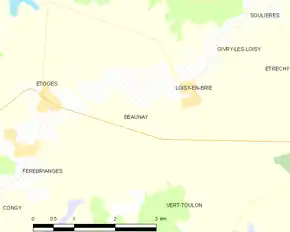 Poziția localității Beaunay