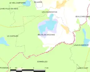 Poziția localității Belval-en-Argonne