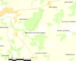Poziția localității Bergères-sous-Montmirail