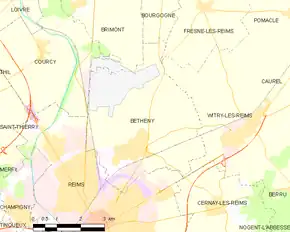 Poziția localității Bétheny